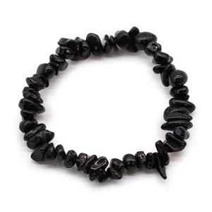 Black Agate Crystal Chip Bracelet