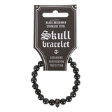 Black Obsidian Crystal Skull Bracelet