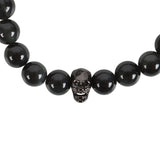 Black Obsidian Crystal Skull Bracelet