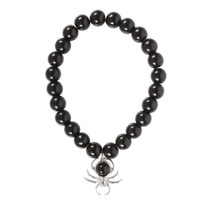 Black Obsidian Spider Bracelet