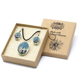 Blue Flower Jewellery Set