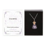 Calming Amethyst Crystal Chip Potion Bottle Necklace