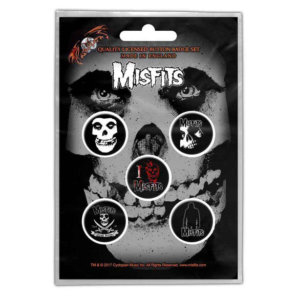 Misfits Button Badge Set: Skull