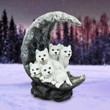 Moon Litter White Wolves Ornament