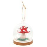 Mushroom House Glass Dome Bauble