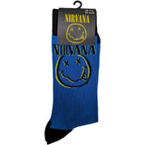 Nirvana Blue Happy Face Ankle Socks