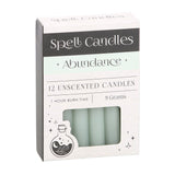 Pack of 12 Green Abundance Spell Candles