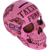 Pink Tattoo Fund Skull Money Box