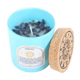 Pisces Zodiac, Gardenia, Aquamarine Crystal Candle