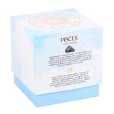 Pisces Zodiac, Gardenia, Aquamarine Crystal Candle