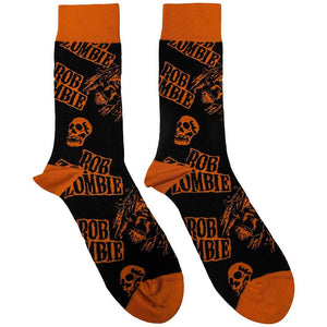 Rob Zombie Socks: Skull Face Orange