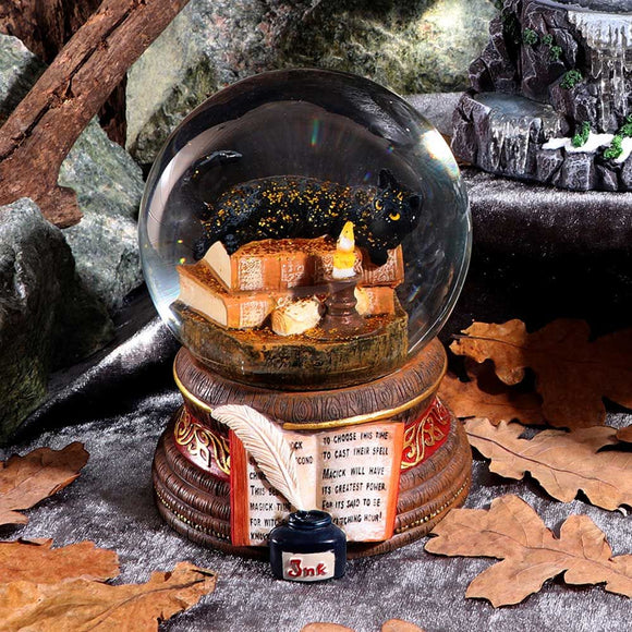 Witching Hour Cat Snow Globe by Lisa Parker