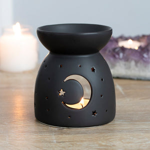 Black Crescent Moon Wax & Oil Burner