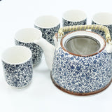 Blue Pattern Herbal Teapot & Cup Set