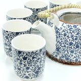 Blue Pattern Herbal Teapot & Cup Set