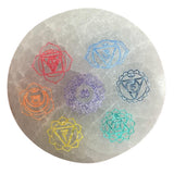 Chakra Colours Selenite Crystal Charging Plate 8cm