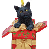 Christmas Present Cat Hanging Ornament by Lisa Parker