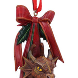 Christmas Stocking Dragon Hanging Ornament by Anne Stokes