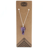 Amethyst Guardian Angel Necklace, Crystal Pendant