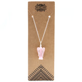 Rose Quartz, Guardian Angel Necklace, Crystal Pendant