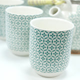 Green Mosaic Herbal Teapot & Cup Set