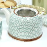 Green Mosaic Herbal Teapot & Cup Set