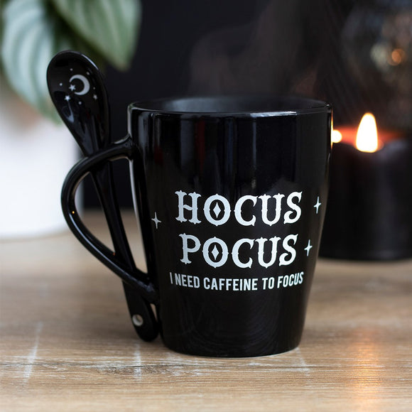 Hocus Pocus Black Mug and Spoon Set