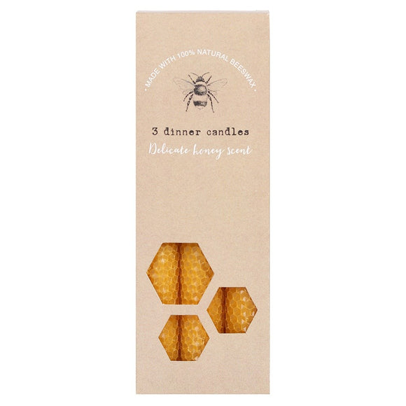 Honey Scented Beeswax Dinner Candle Set