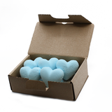 baby powder blue bath bombs, set of 5, heart shaped