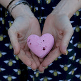 pink love heart shaped bath bomb 