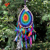 Rainbow Teardrop Dreamcatcher