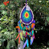 Rainbow Teardrop Dreamcatcher