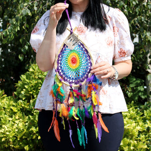 Multi-coloured Teardrop Dreamcatcher