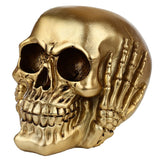 See No, Hear No, Speak No Evil Gold Skull Ornaments