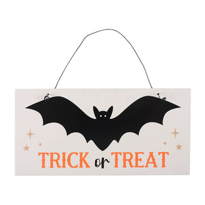 Halloween decoration, bat trick or treat sign