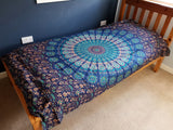 blue mandala single bedspread