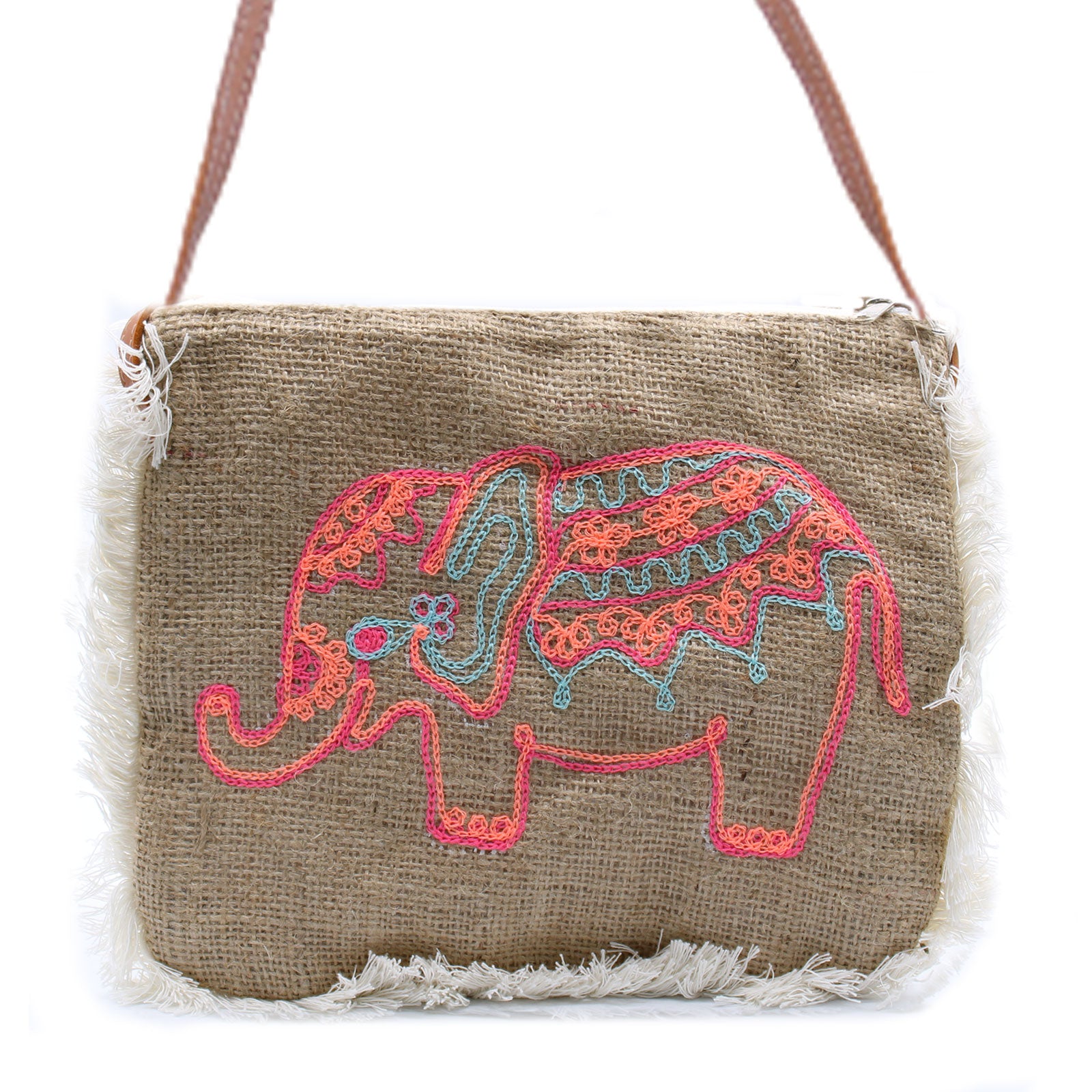 Club Bag Colorful Elephant | Bamboo Trading Company