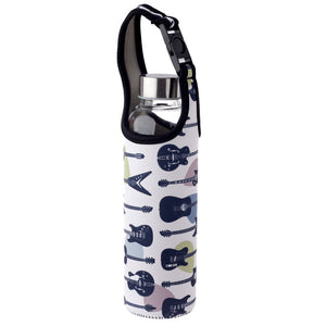 Guitar Headstock Glass Water Bottle & Holder