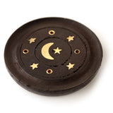 black moon and stars incense holder