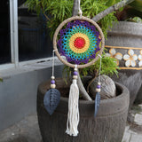 Natural Vegan Friendly Rainbow Dreamcatcher (Medium)