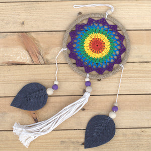 Natural Vegan Friendly Rainbow Dreamcatcher (Medium)