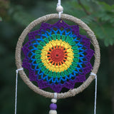 Natural Vegan Friendly Rainbow Dreamcatcher (Medium)